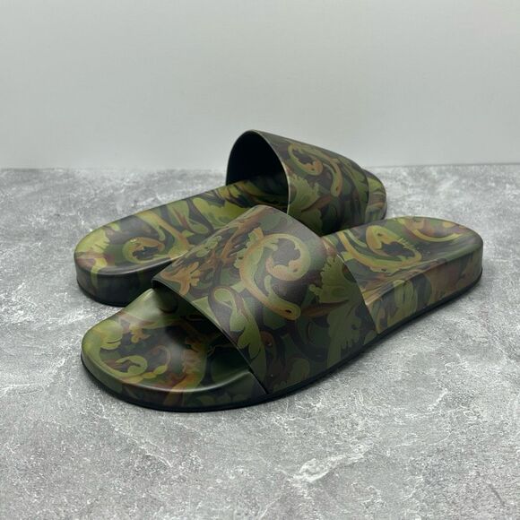 NWT Versace Slide 'Baroccoflage Print Slides Men’s Camouflage size 40 - Picture 3 of 15